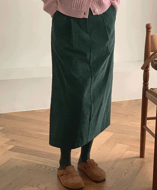 💚주문폭주💚 ville pintuck corduroy skirt (3color)