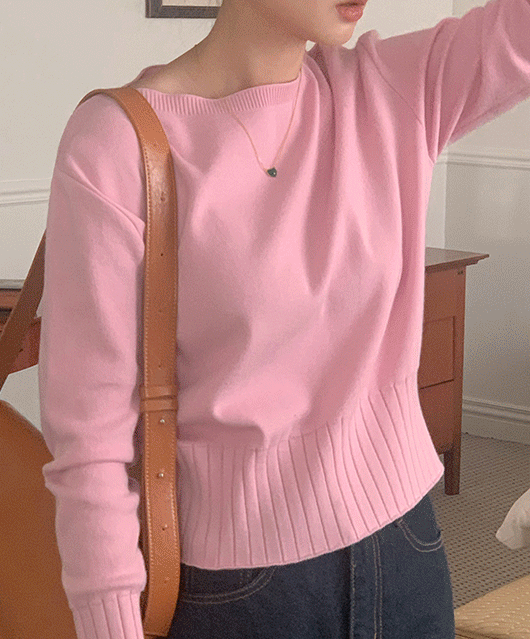 Promise boat-neck knit (5color)