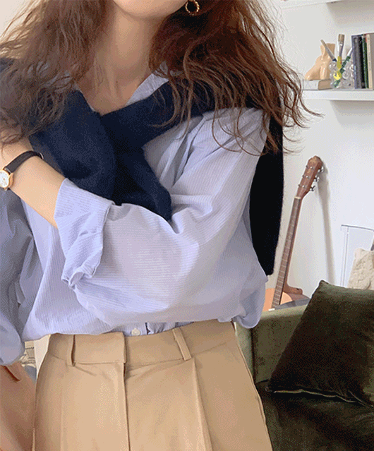 ✨반응폭주✨ popkin stripe cotton shirts (2color)