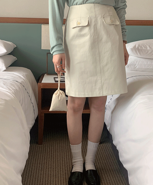 Lemonade midi skirt (2color)