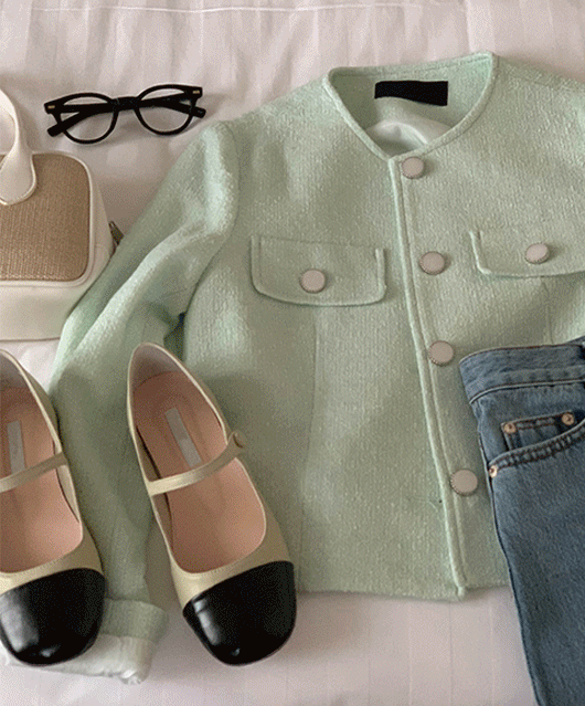 💚반응폭주💚 Rest tweed jacket (2color)