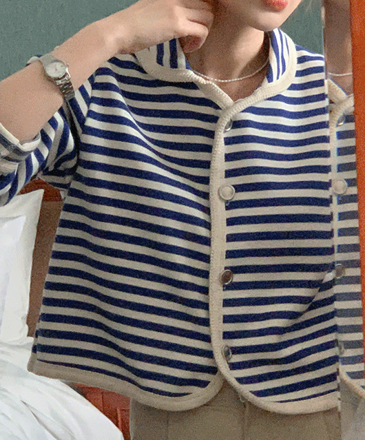💙주문폭주💙 Klay stripe cotton cardigan (3color)