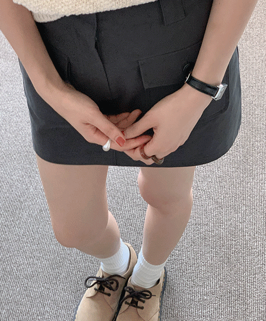 💛반응폭주/로우라이즈💛 Enzo pocket mini skirt (2color)