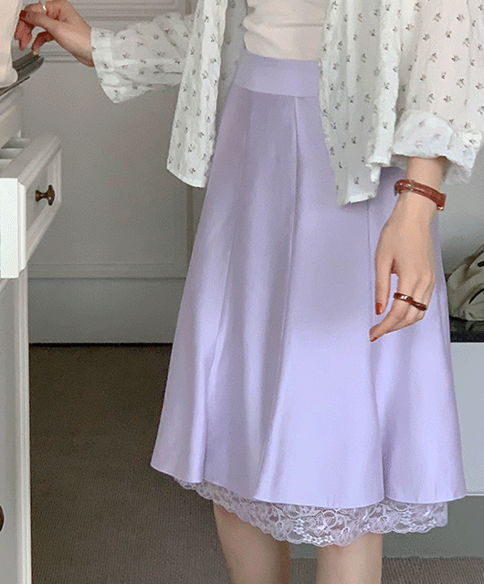 💜실키💜 Elisa silk lace skirt (3color)