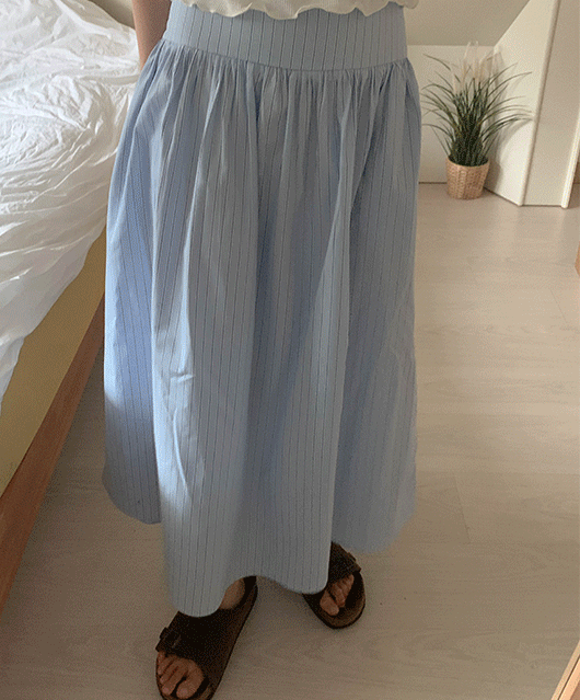 Cento stripe long skirt (2color)