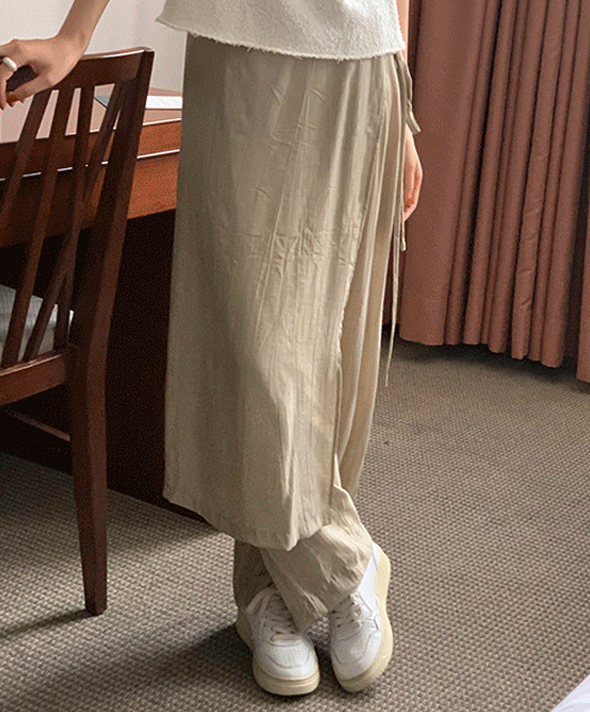 Mide wrap skirt pants (3color)