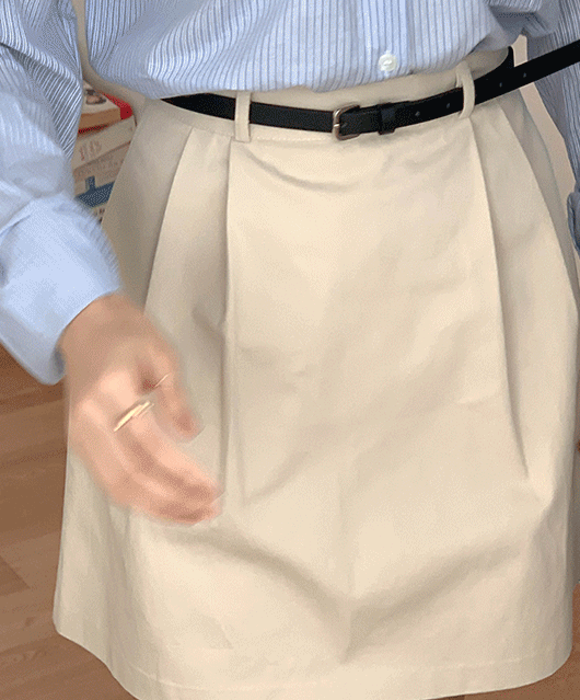 🖤벨트SET🖤 Nomem pintuck cotton skirt (3color)