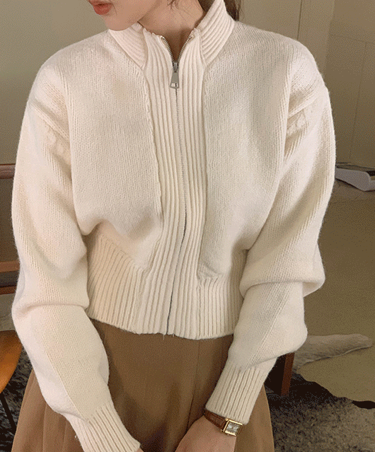 🥯파인울+캐시🥯 Yellra knit zip-up (4color)