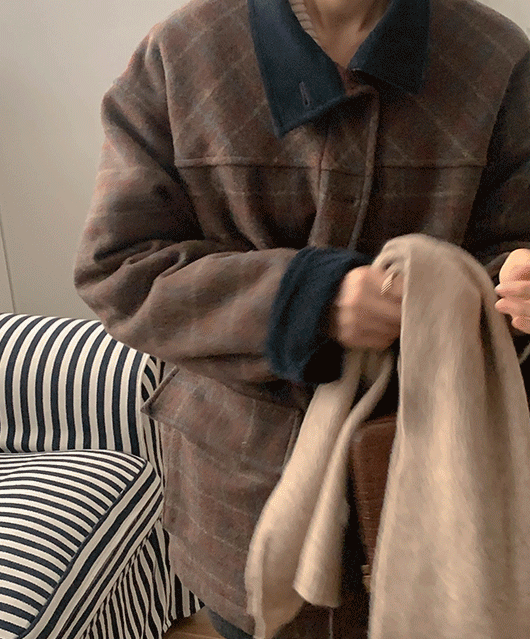 🎂울100%🎂 Bikos barbour wool jacket (2color)