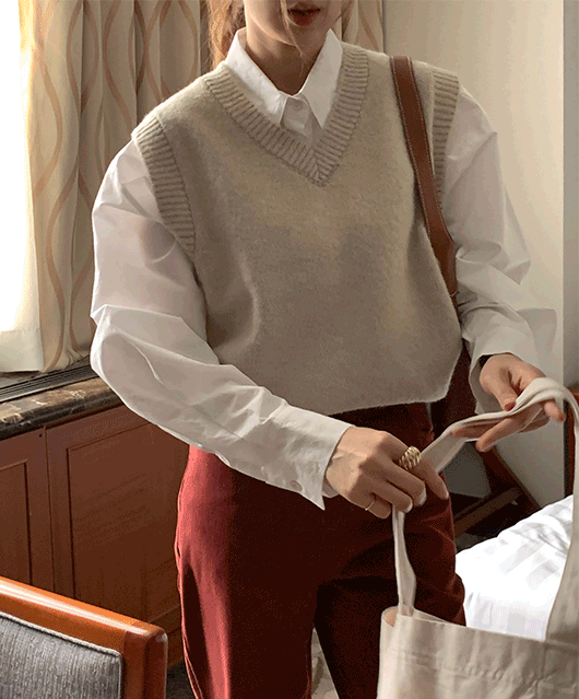 🤍MD추천/울60%🤍 Mack knit vest (4color)
