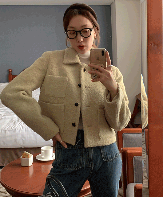 👜울80%👜 Oarno boucle wool jacket (2color)