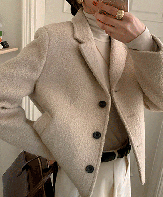 🖤프리미엄/울70%🖤 Temku wool boucle jacket (2color)