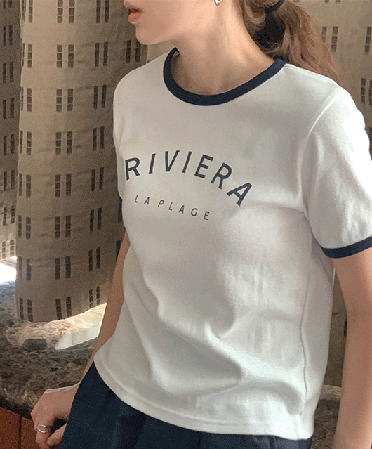 리브리아 배색 반팔 티셔츠 (3color)